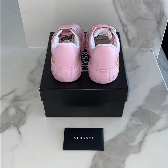 Versace Kids Pink Greca Sneakers - Picture 5 of 7